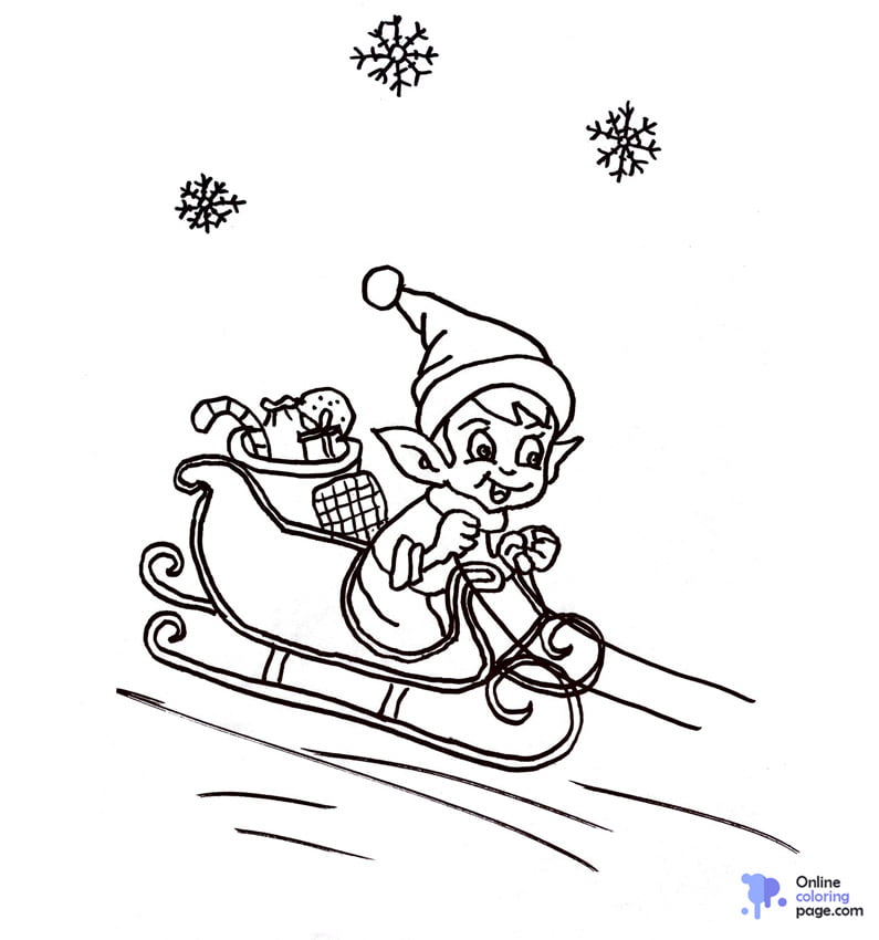 Christmas Elf Coloring Page 2 – Christmas Elf Coloring Page