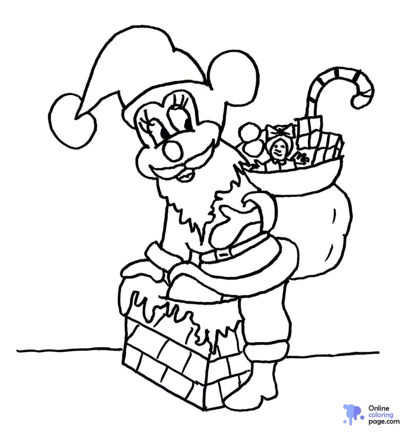 Mickey Mouse Christmas Coloring Page