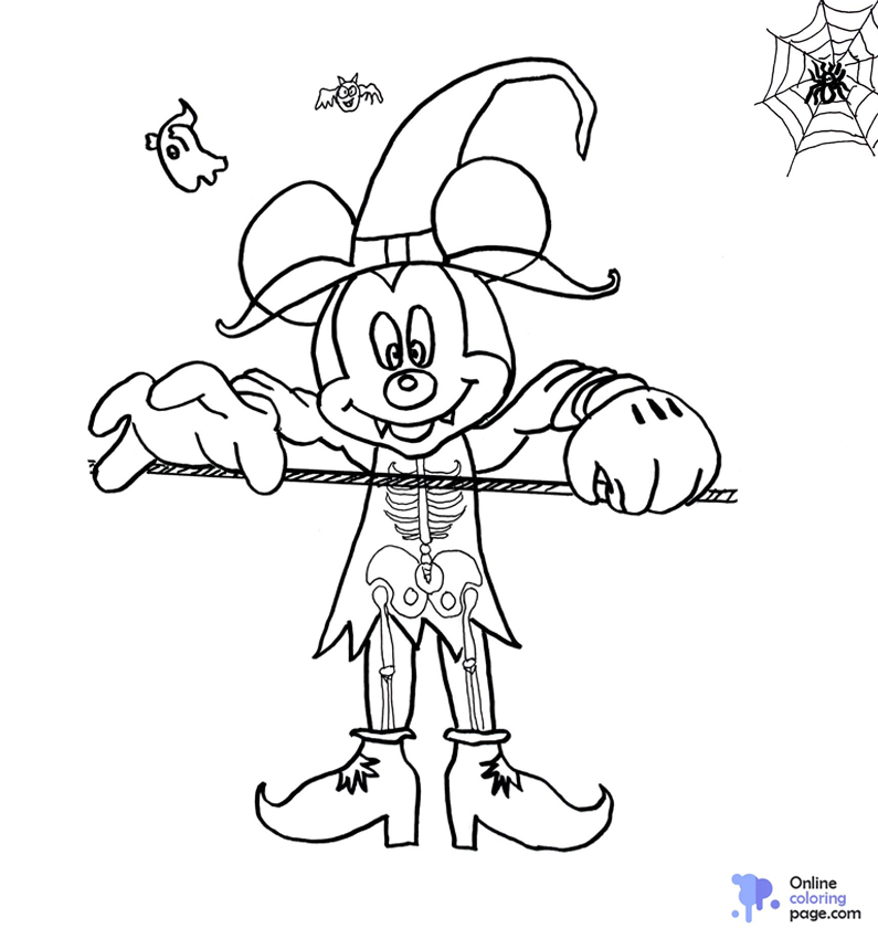 Halloween Mickey Mouse Coloring Pages