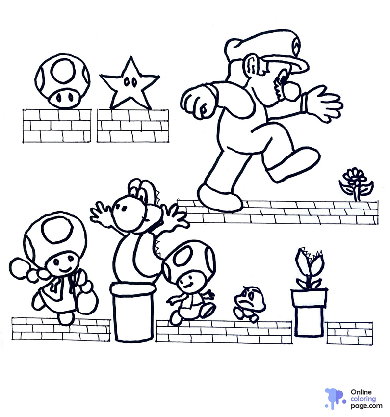 Mario Characters Coloring Pages - Online Coloring Page